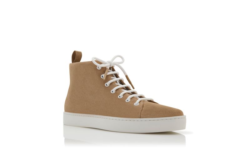 SEMANADOHI, Light Brown Suede Lace Up Sneakers, 575 GBP