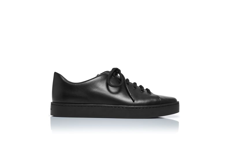 Side view of Semanado, Black Calf Leather Sneakers - €695.00