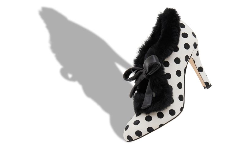Bamana, Monochrome Crepe De Chine Polka Dot Pumps  - £875.00