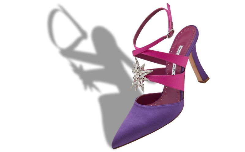 Marduk, Purple Satin Embellished Pumps - €1,125.00