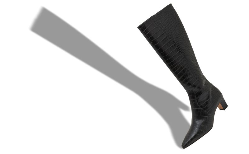 Penelope, Black Calf Leather Knee High Boots  - AU$2,695.00