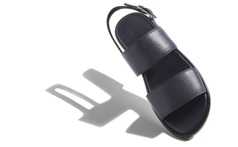Bulgobis, Navy Blue Calf Leather Sandals - US$750.00