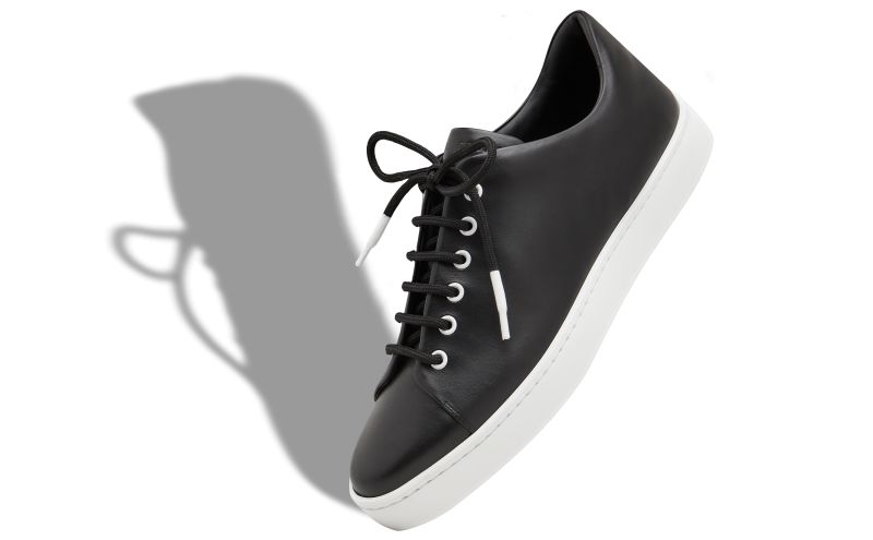 Semanado, Black Calf Leather Low Cut Sneakers - US$835.00