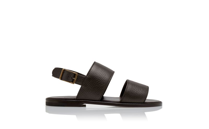 Side view of Bulgobis, Dark Brown Calf Leather Flat Sandals - AU$1,345.00