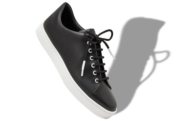 Semanado, Black Calf Leather Low Cut Sneakers - US$835.00 