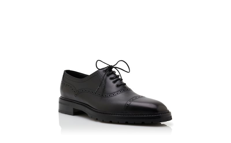 Norton, Black Calf Leather Lace-Up Shoes - €925.00