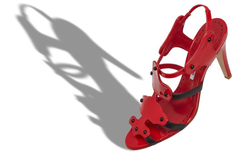 Syracusa, Red Patent Leather Strappy Sandals  - US$945.00