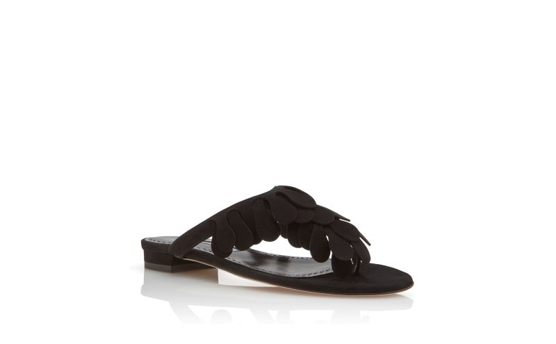 Tamako, Black Suede Strappy Sandals - US$448.00
