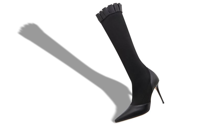 Nafarhi, Black Nappa Leather Knee High Boots - AU$1,168.00