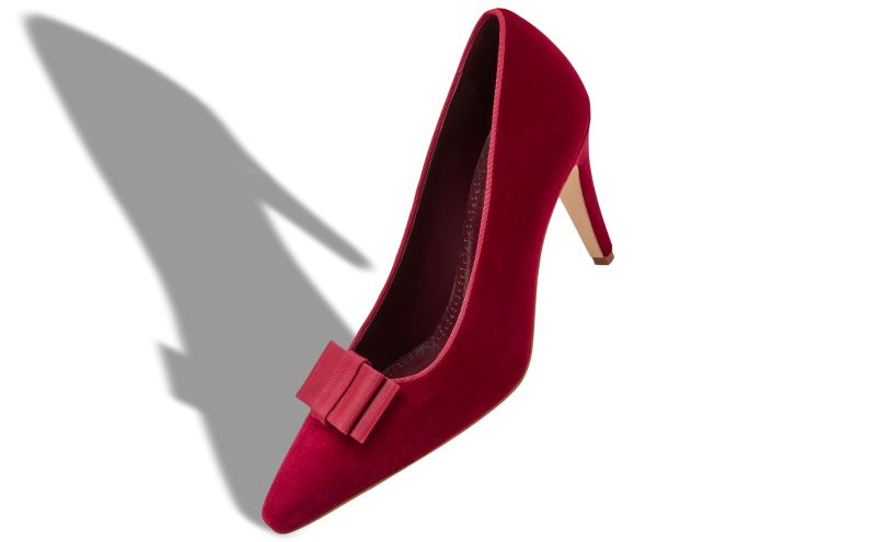Readorhi, Dark Red Velvet Bow Detail Pumps - €850.00