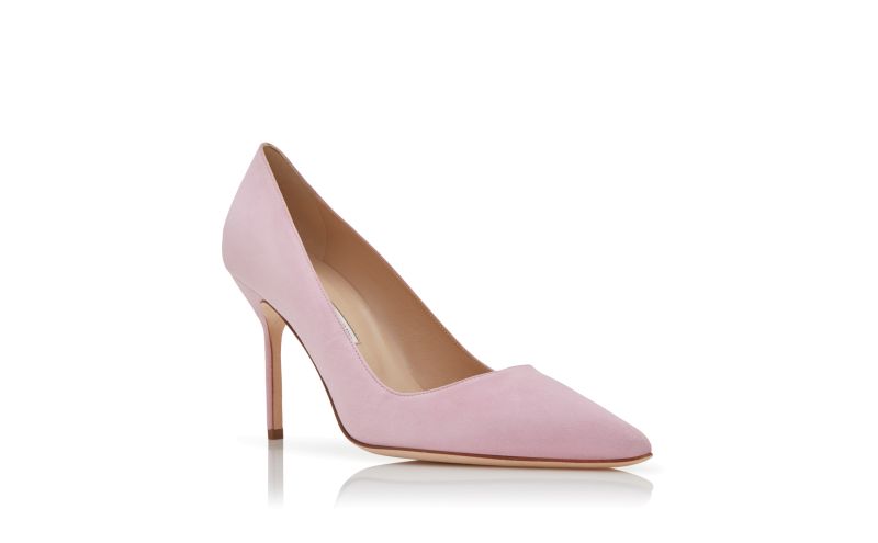 Bb 90, Light Pink Suede Pointed Toe Pumps  - CA$945.00