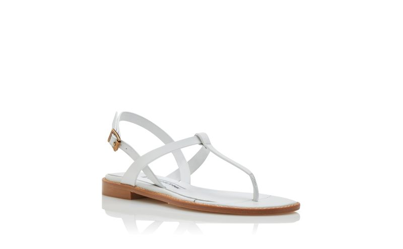 Hata, White Calf Leather Flat Sandals - US$835.00