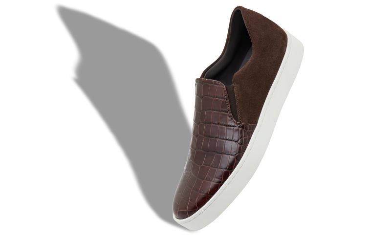 Nadores, Brown Suede Slip-On Sneakers  - US$775.00