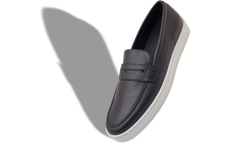 Ellis, Black Calf Leather Slip-On Loafers - €675.00