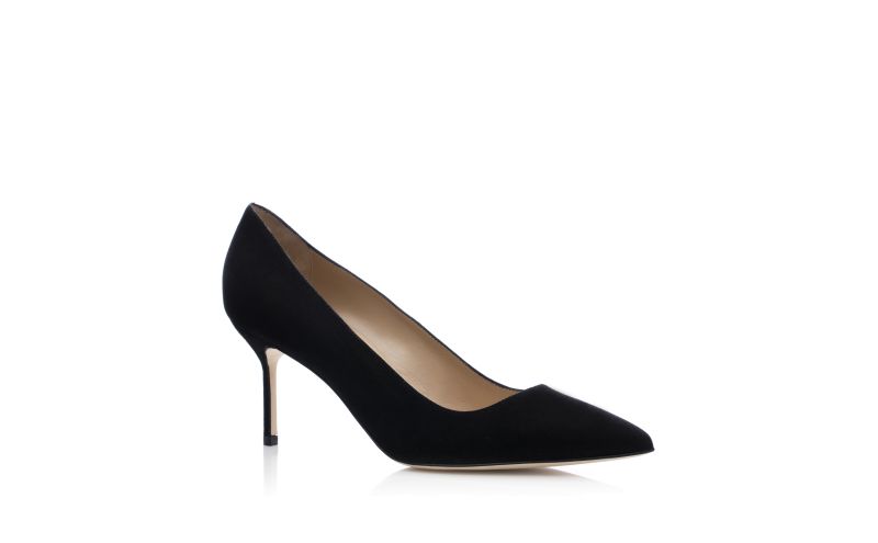 Bb 70, Black Suede Pointed Toe Pumps - £595.00