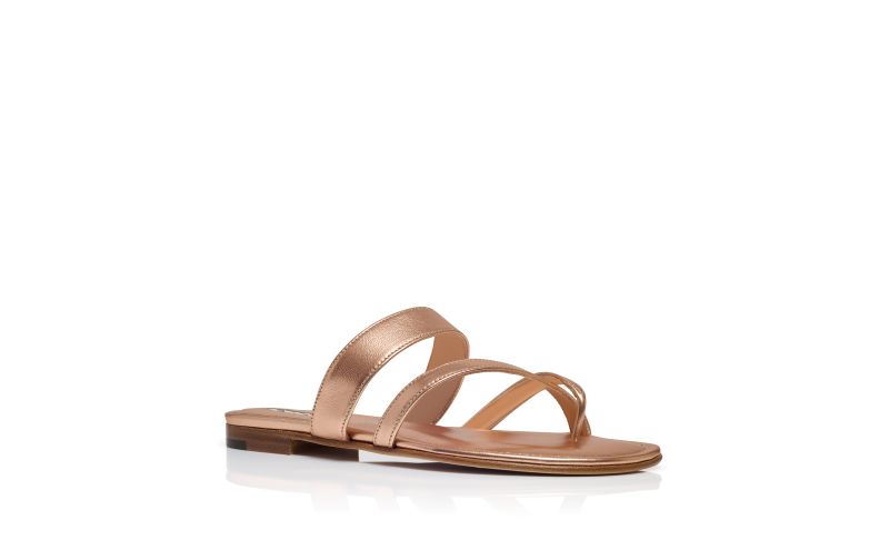 Susa, Bronze Nappa Leather Flat Sandals - US$865.00