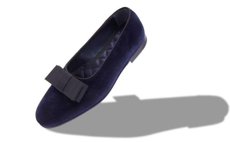 Toro, Navy Blue Velvet Opera Pumps - £725.00 