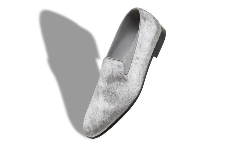 Mario, Silver Calf Hair Loafers - US$945.00