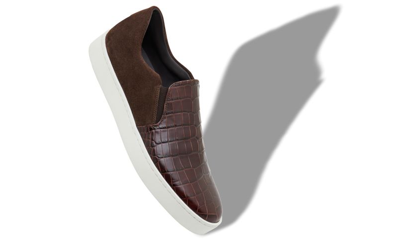 Nadores, Brown Suede Slip-On Sneakers  - US$775.00 