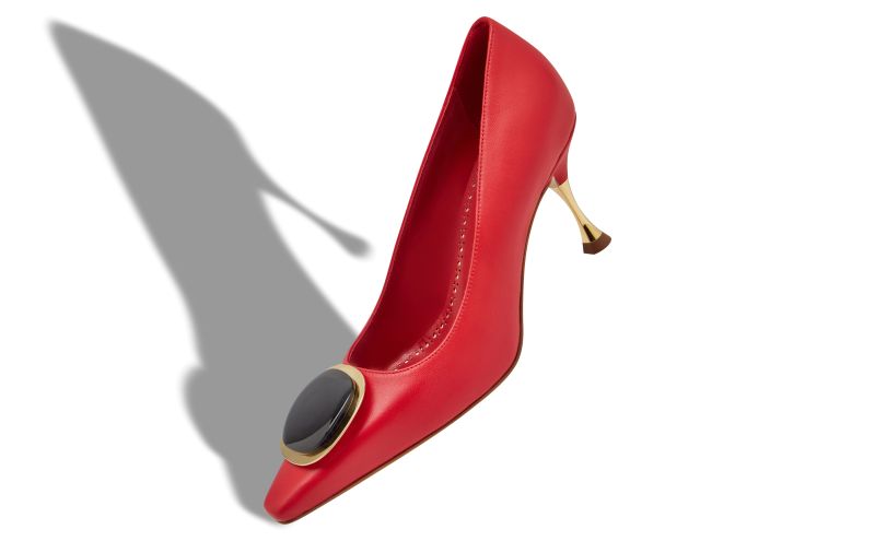 Chiaran, Red Nappa Leather Pointed Toe Pumps - AU$1,059.00