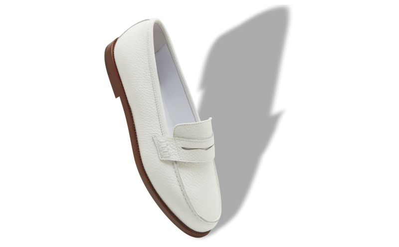 Perrita, White Calf Leather Penny Loafers - AU$1,425.00 