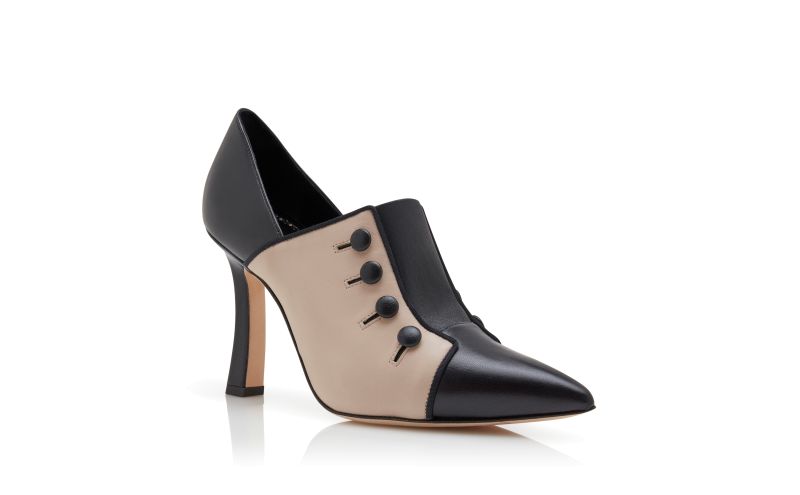 Sisygambis, Beige Nappa Leather Shoe Booties - US$1,195.00
