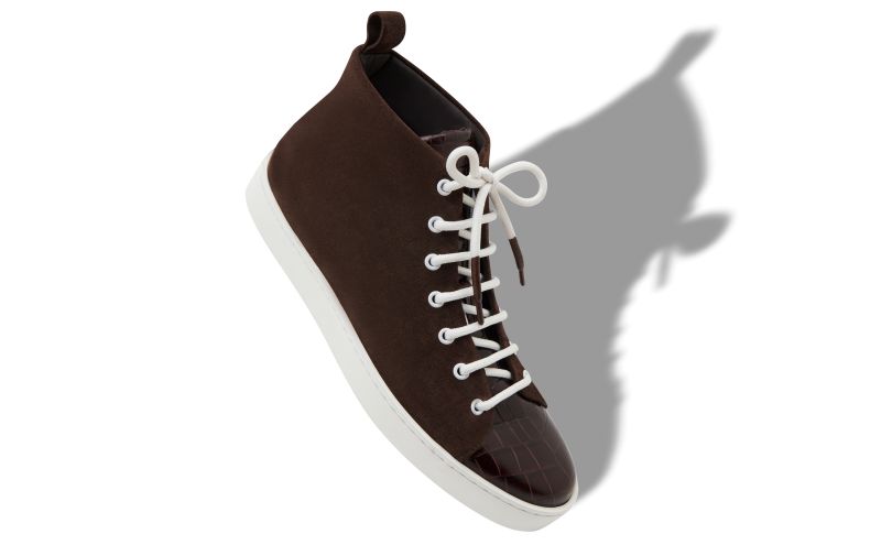 Semanadohi, Brown Calf Leather Lace Up Sneakers - £575.00 