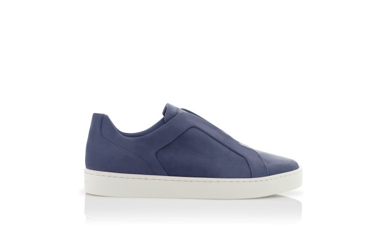 Side view of Agilio, Navy Blue Calf Leather Sneakers - US$885.00