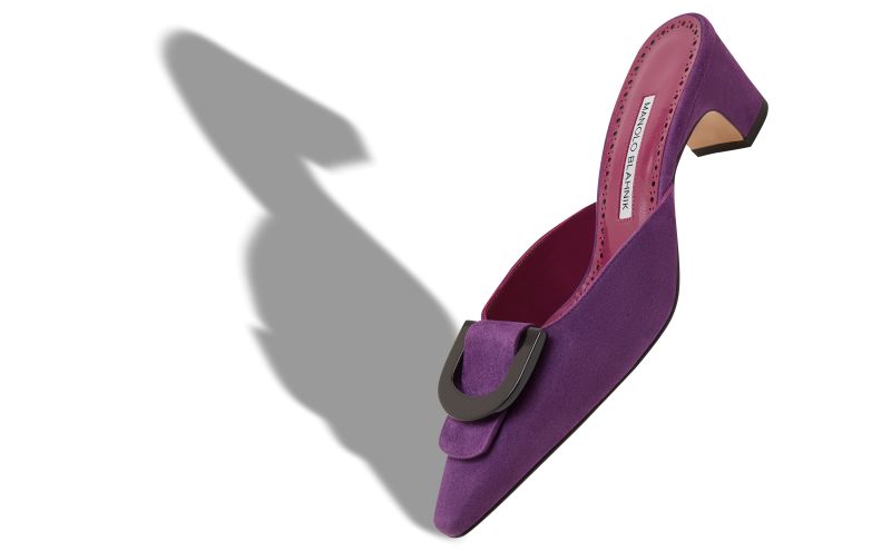 Betimu, Purple Suede Pointed Toe Mules  - AU$1,445.00