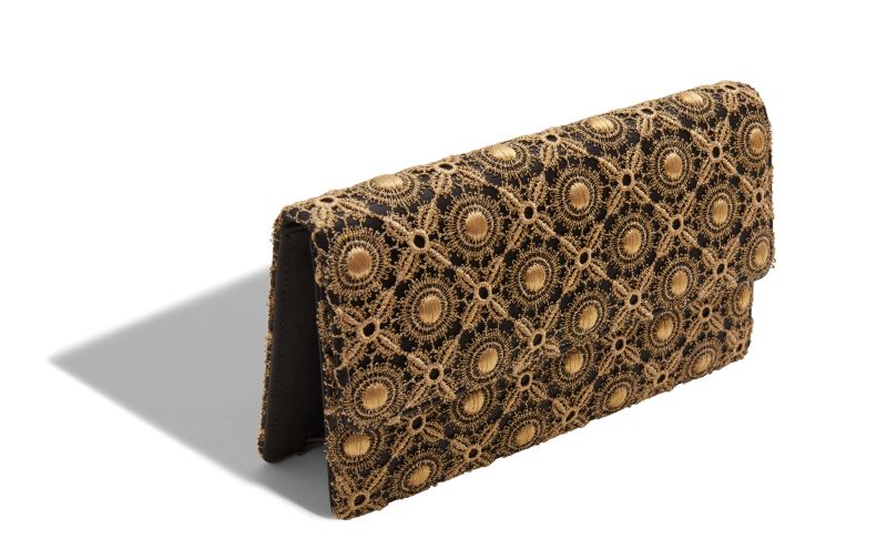 Capripla, Black and Gold Satin Clutch - US$2,095.00 