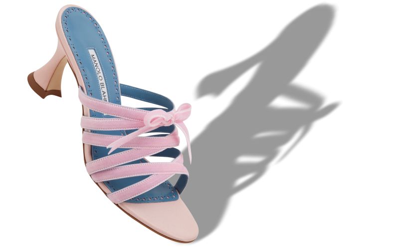 Clementel, Pink Silk Criss-Cross Mules - €865.00 