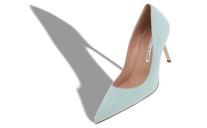 Bb 90, Light Green Suede Pointed Toe Pumps  - AU$1,115.00