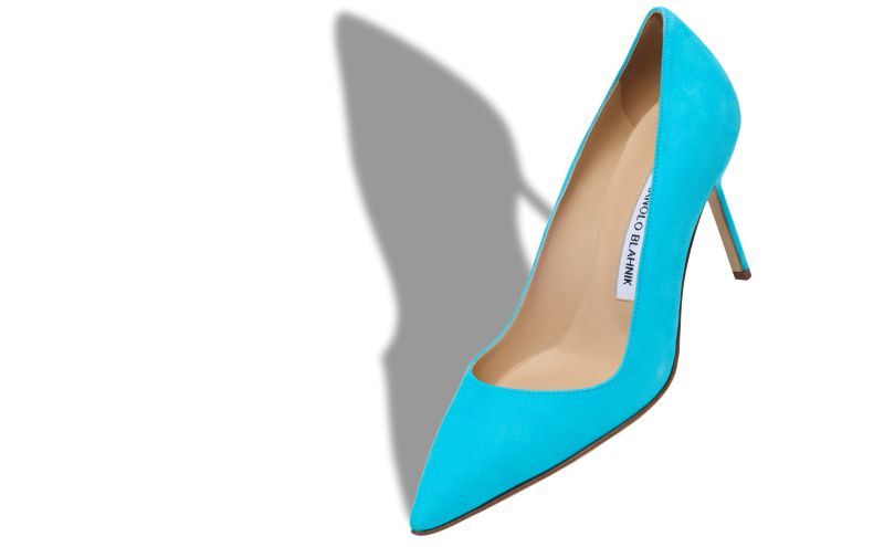 Bb 90, Blue Suede Pointed Toe Pumps - US$865.00