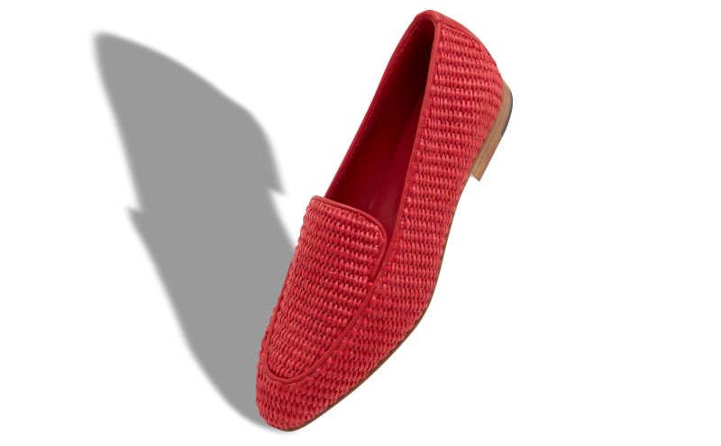 PITAKARA, Red Raffia Loafers, 1075 CAD