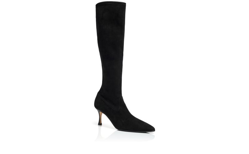 Pascalare, Black Suede Knee High Boots - £970.00
