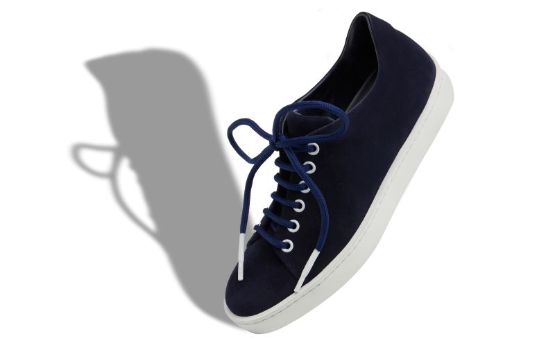 Designer Navy Blue Suede Low Cut Sneakers