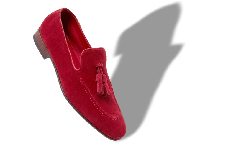Designer Red Suede Loafers