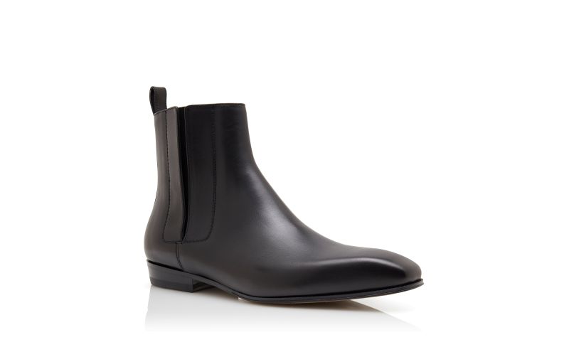Bruton, Black Calf Leather Ankle Boots - £975.00