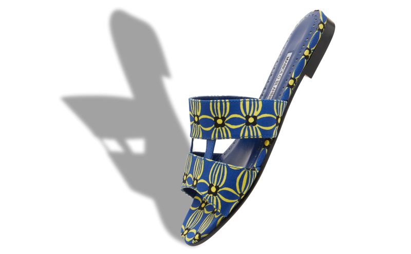Chus, Blue and Yellow Canvas Floral Sandals  - AU$1,245.00