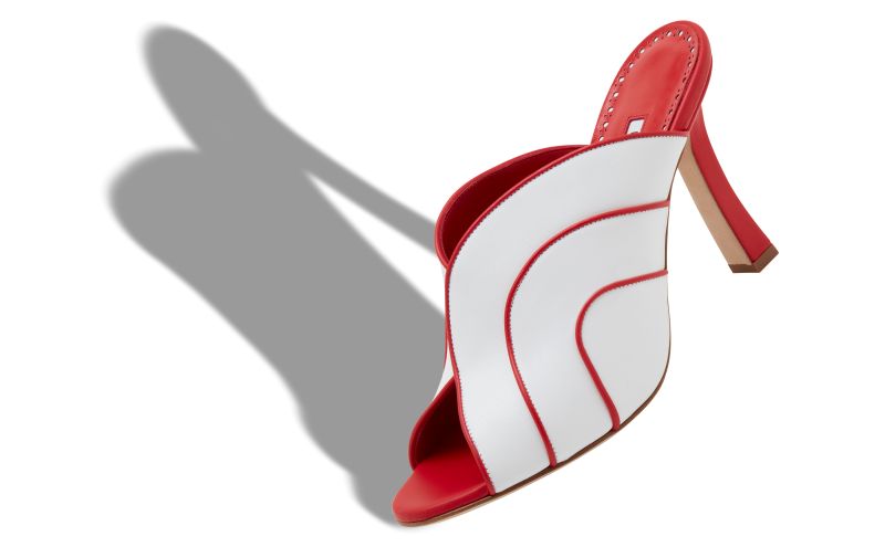 Nikanor, White and Red Nappa Leather Mules - €895.00