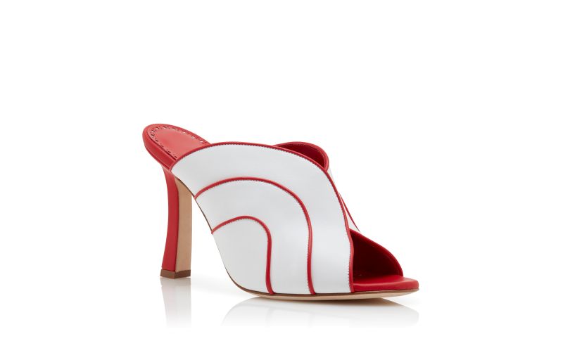 Nikanor, White and Red Nappa Leather Mules - €895.00