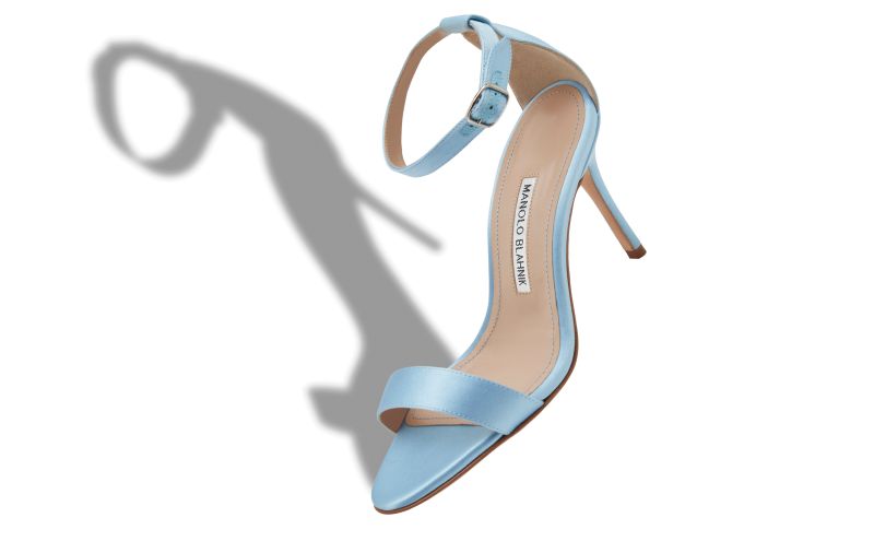 Chaos, Light Blue Satin Ankle Strap Sandals - €725.00