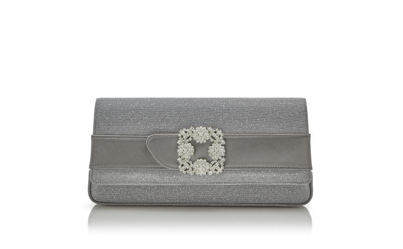 Side view of Gothisi glitter, Silver Glitter Jewel Buckle Clutch - AU$2,735.00