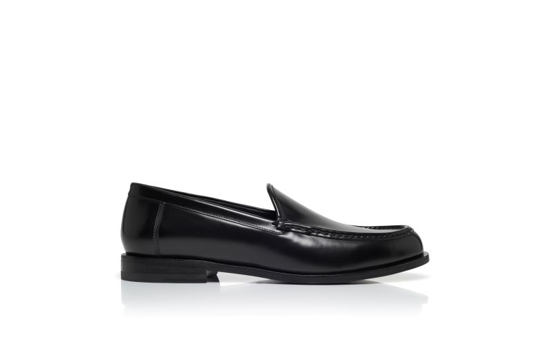 Side view of Ralone, Black Calf Leather Loafers - US$448.00