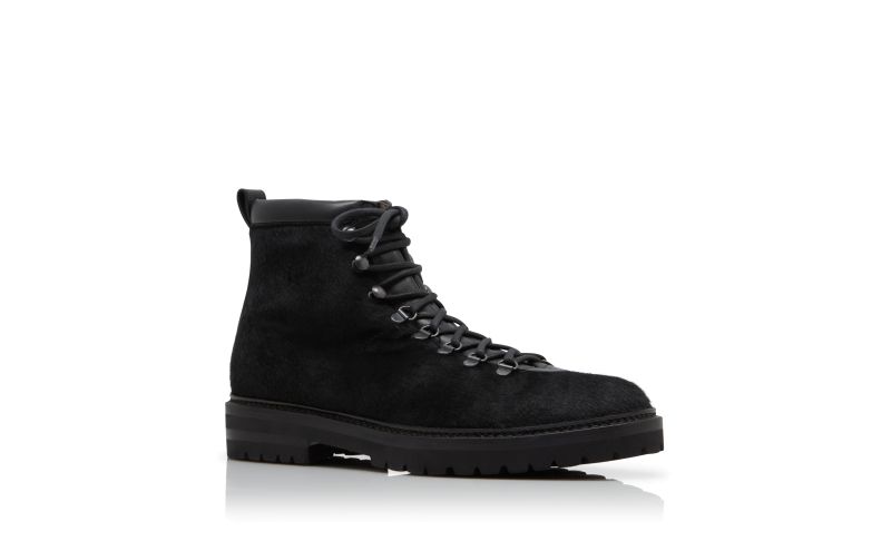 Calaurio, Black Calf Hair Lace Up Boots - US$1,415.00