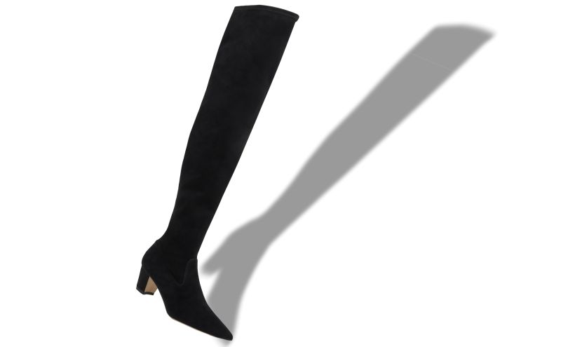 Lupasca, Black Suede Thigh High Boots - CA$1,915.00 