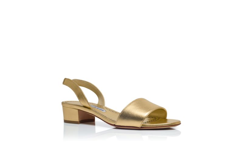 Patopia, Gold Nappa Leather Slingback Sandals - US$795.00