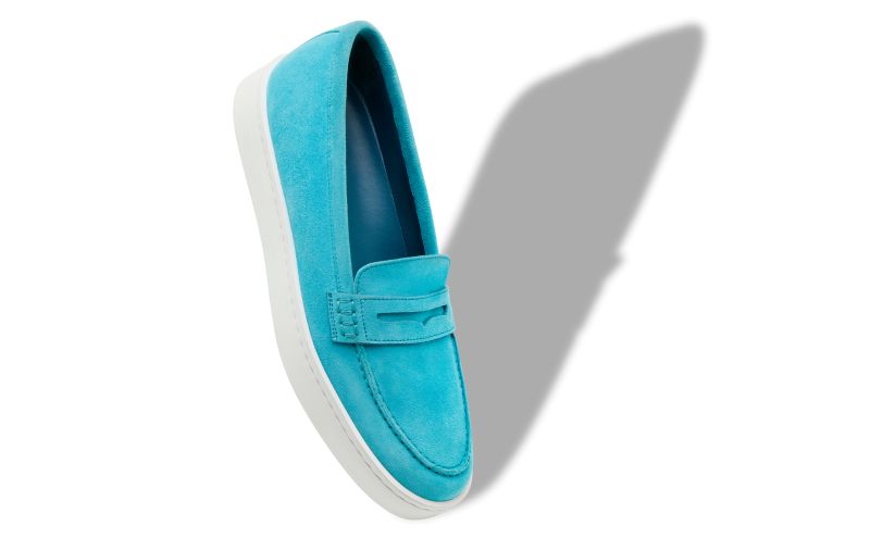 Ellisa, Blue Suede Penny Loafers - AU$1,195.00 