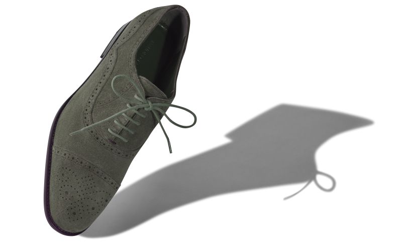 Witney, Dark Khaki Suede Cap Toe Oxfords - €795.00 
