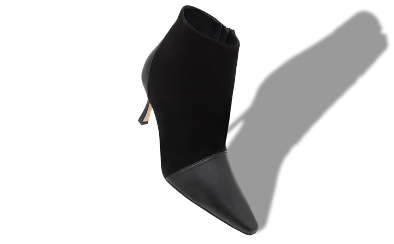 Botiyepla, Black Suede Pointed Toe Ankle Boots - €1,075.00 
